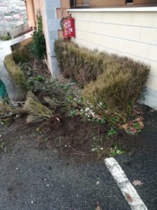 Jardinera con traviesas